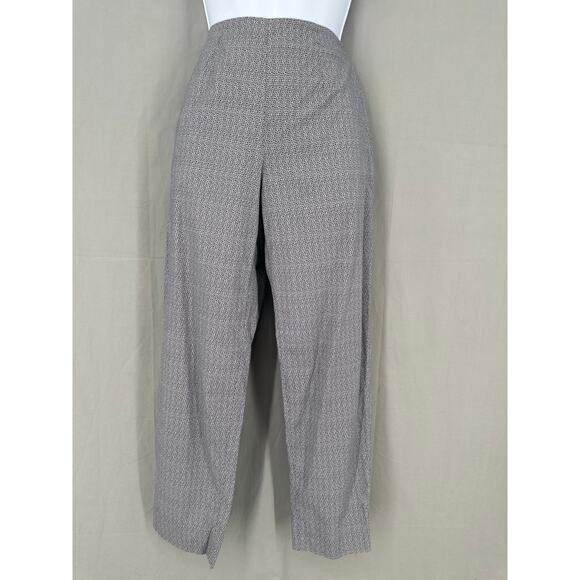 Piazza Sempione Pants Womens 4 Navy Blue Audrey Capris Print Stretch Straight - Picture 1 of 9